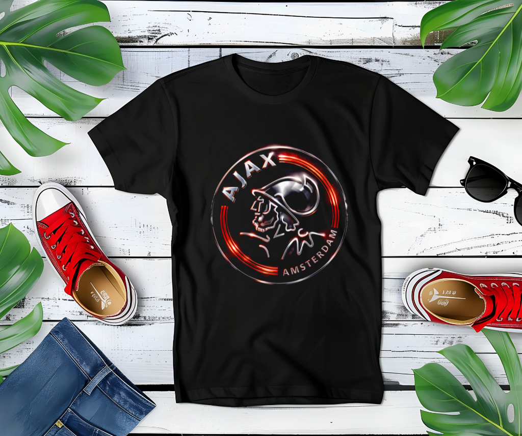 T-shirt AJAX noir à demi-teintes