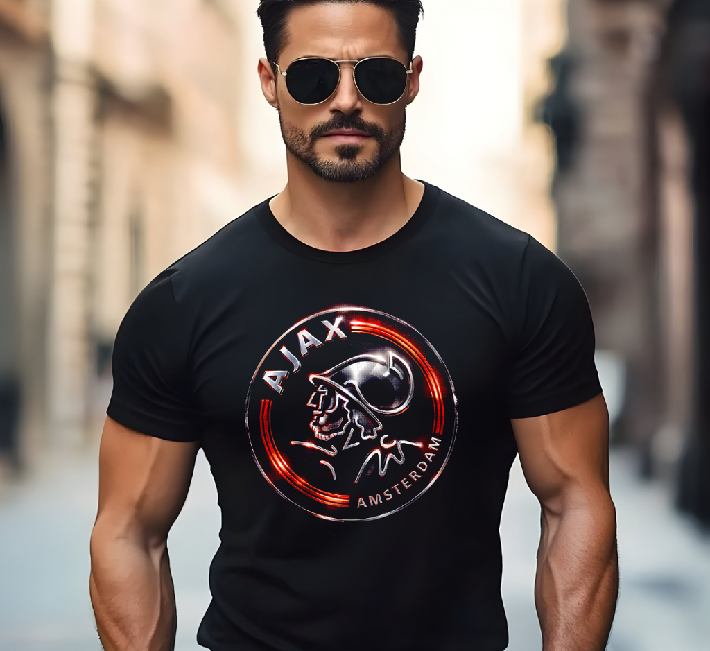 T-shirt AJAX noir à demi-teintes