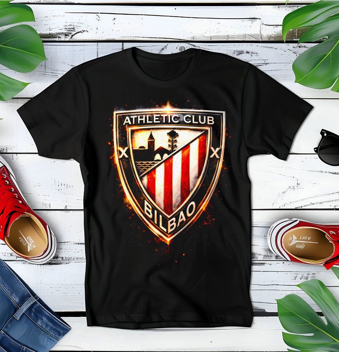 T-shirt noir à effet de demi-teintes Athletic Bilbao