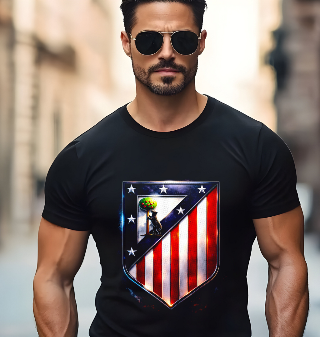 T-shirt noir à motif demi-teintes ATLETICO MADRID