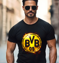 T-shirt noir à demi-teintes BORUSSIA DORTMUND
