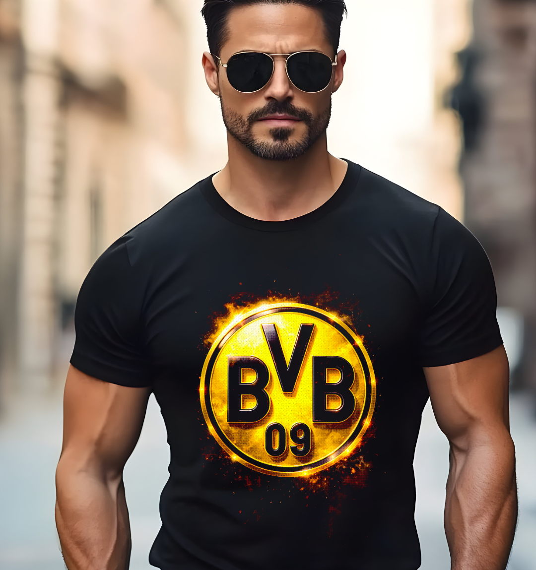 T-shirt noir à demi-teintes BORUSSIA DORTMUND