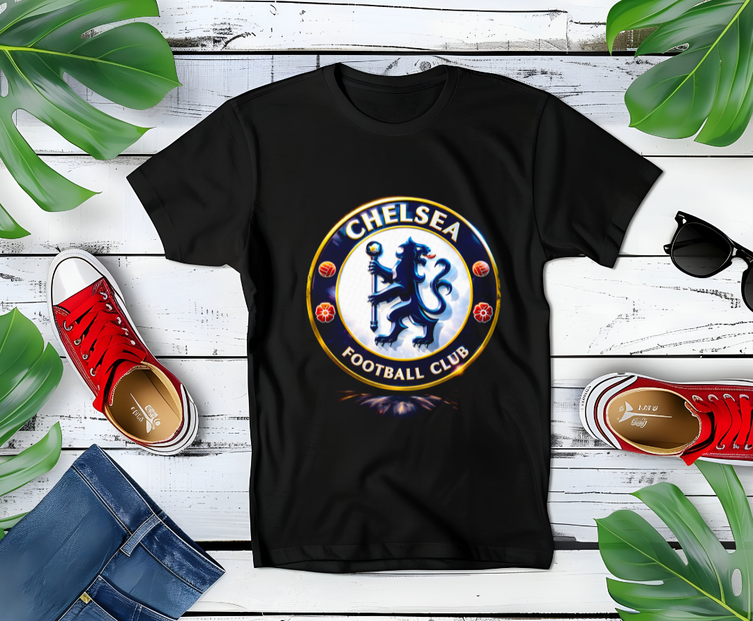 T-shirt noir à motifs en demi-teintes CHELSEA