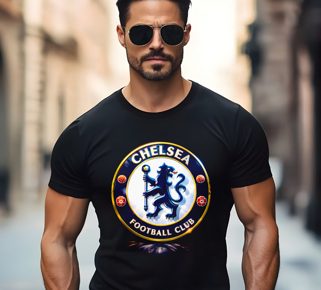 T-shirt noir à motifs en demi-teintes CHELSEA