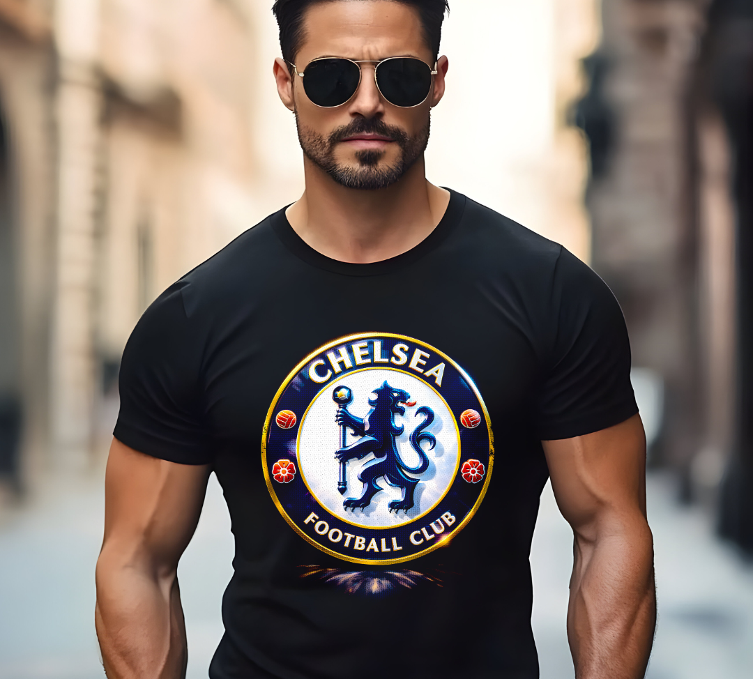 T-shirt noir à motifs en demi-teintes CHELSEA