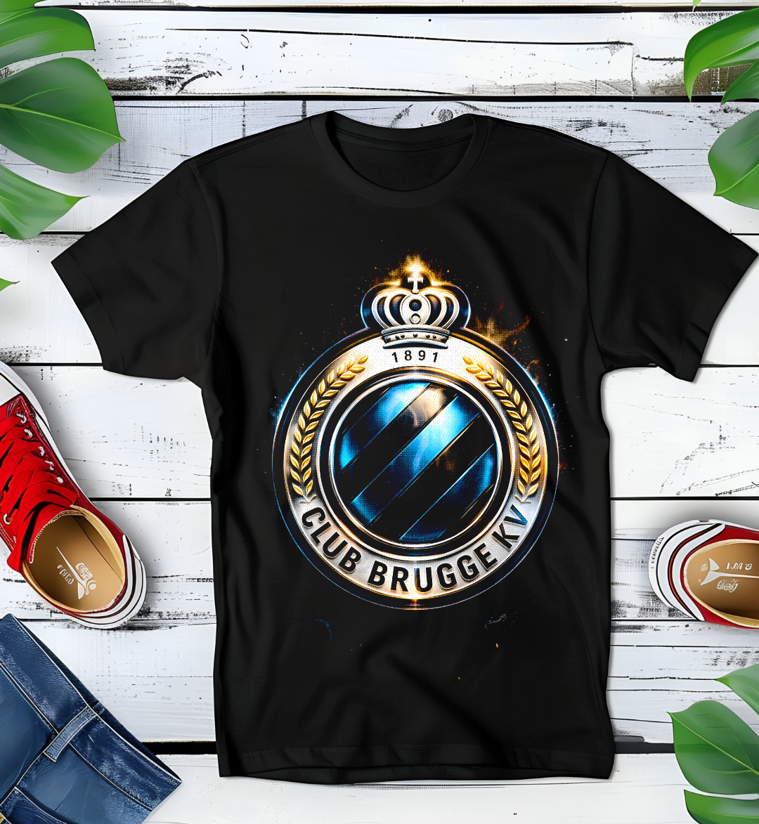 T-shirt noir à motif demi-teintes CLUB BRUGGE