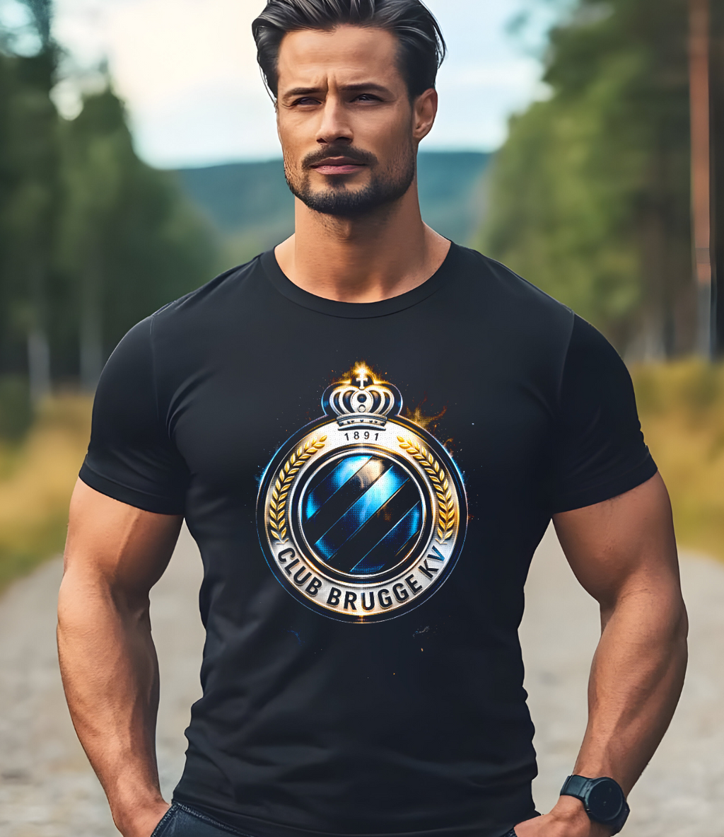 T-shirt noir à motif demi-teintes CLUB BRUGGE