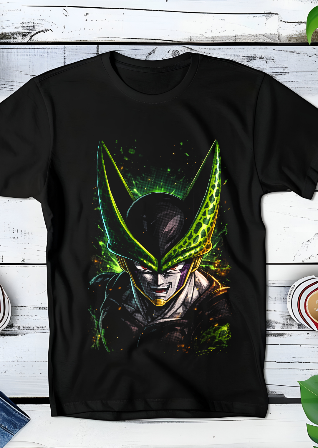 Zwart t-shirt met Halftone Dragon Ball print nummer 004