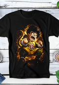 Zwart t-shirt met Halftone Dragon Ball print nummer 005