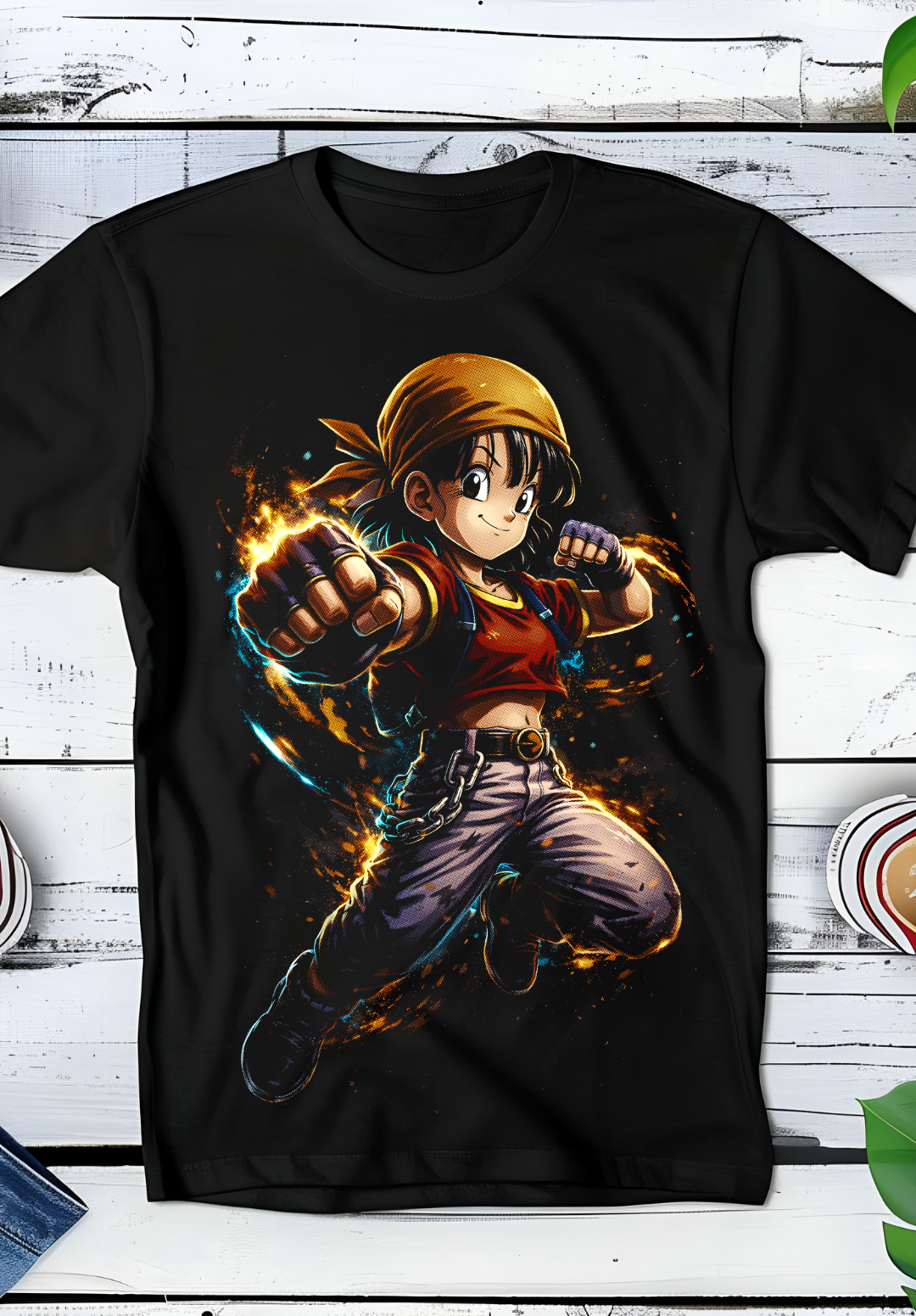 Zwart t-shirt met Halftone Dragon Ball print nummer 007