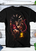 Zwart t-shirt met Halftone Dragon Ball print nummer 008