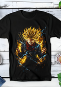 Zwart t-shirt met Halftone Dragon Ball print nummer 009
