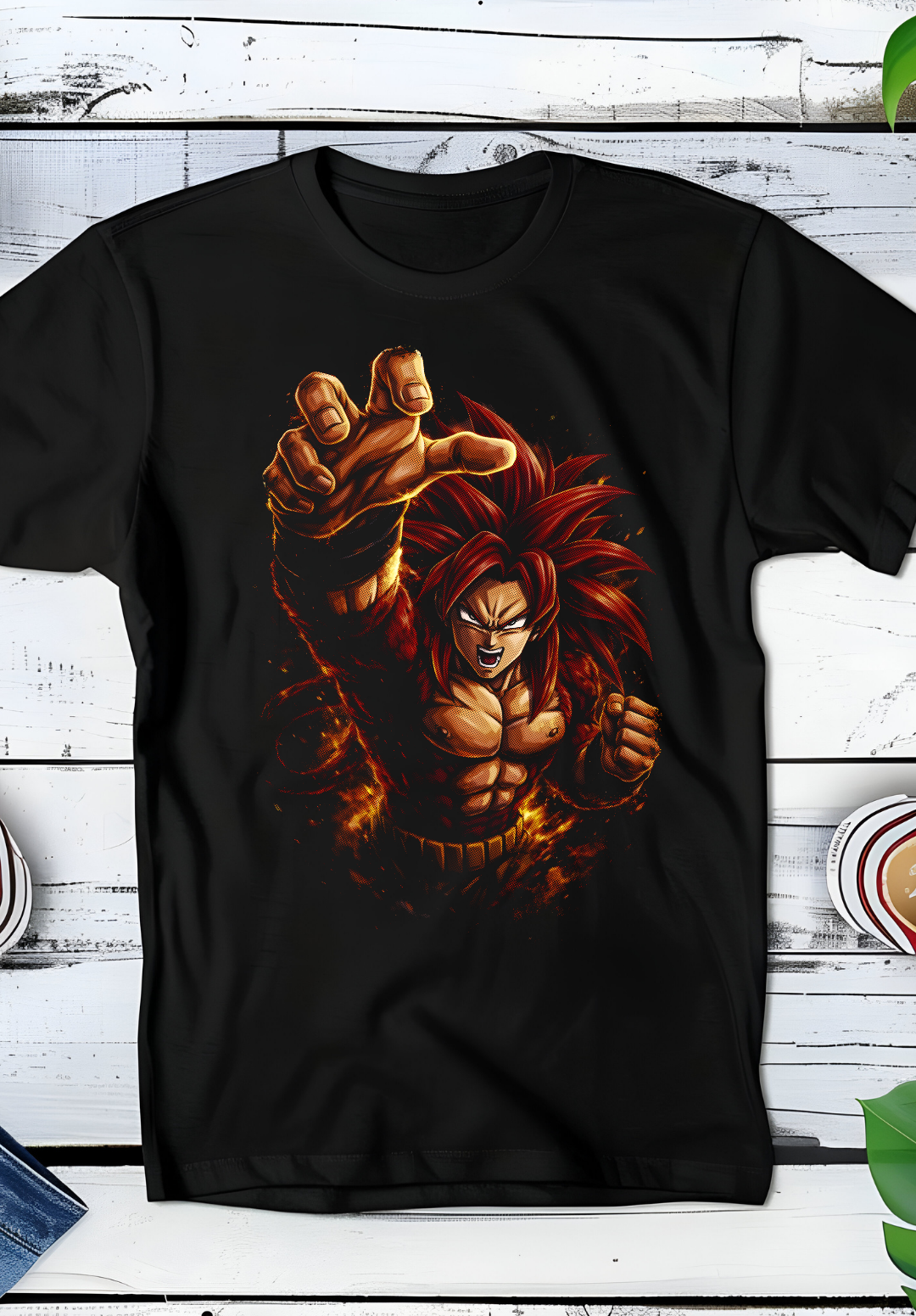 Zwart t-shirt met Halftone Dragon Ball print nummer 010