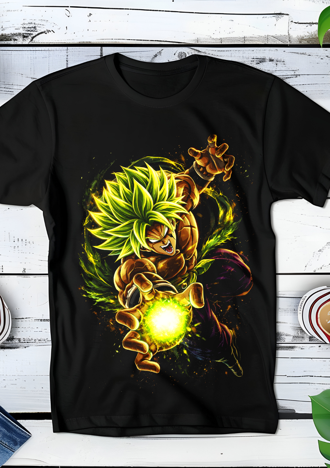 Zwart t-shirt met Halftone Dragon Ball print nummer 011