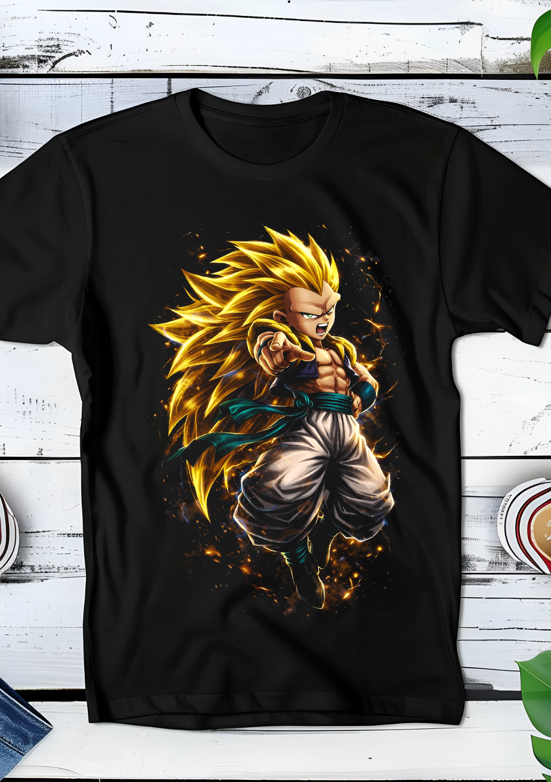 Zwart t-shirt met Halftone Dragon Ball print nummer 013