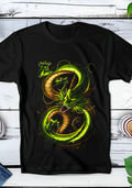 Zwart t-shirt met Halftone Dragon Ball print nummer 015