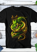 Zwart t-shirt met Halftone Dragon Ball print nummer 018