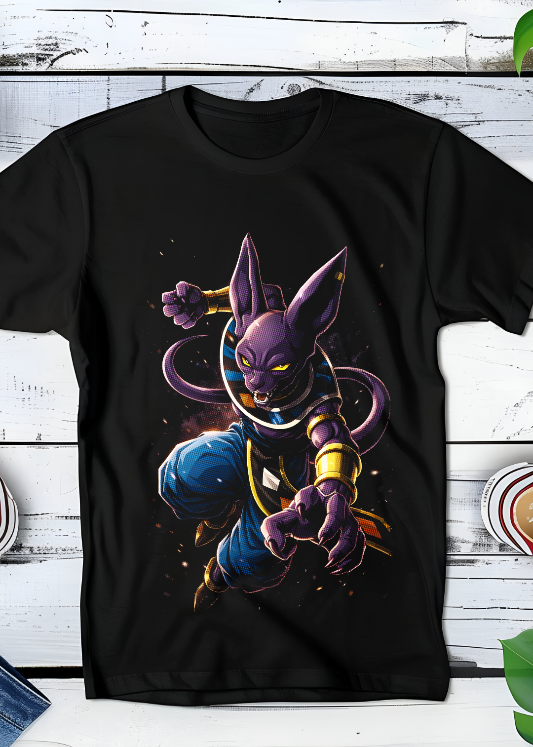 Zwart t-shirt met Halftone Dragon Ball print nummer 022