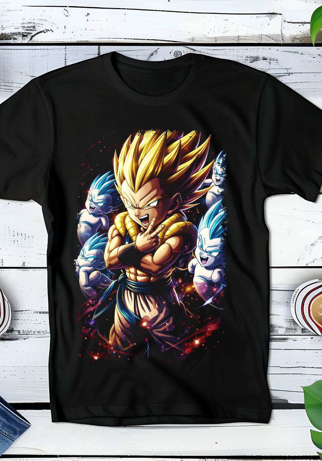Zwart t-shirt met Halftone Dragon Ball print nummer 025