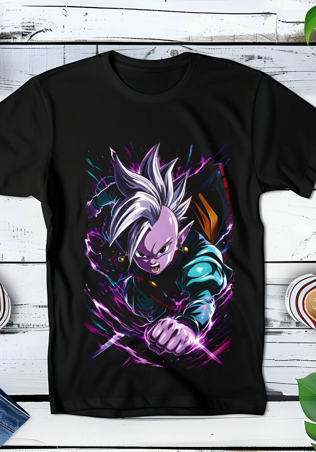 Zwart t-shirt met Halftone Dragon Ball print nummer 029