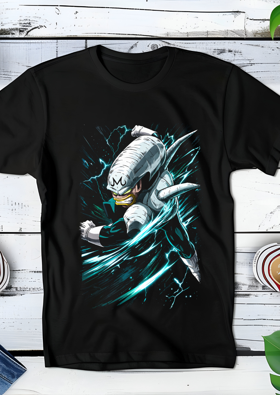 Zwart t-shirt met Halftone Dragon Ball print nummer 030