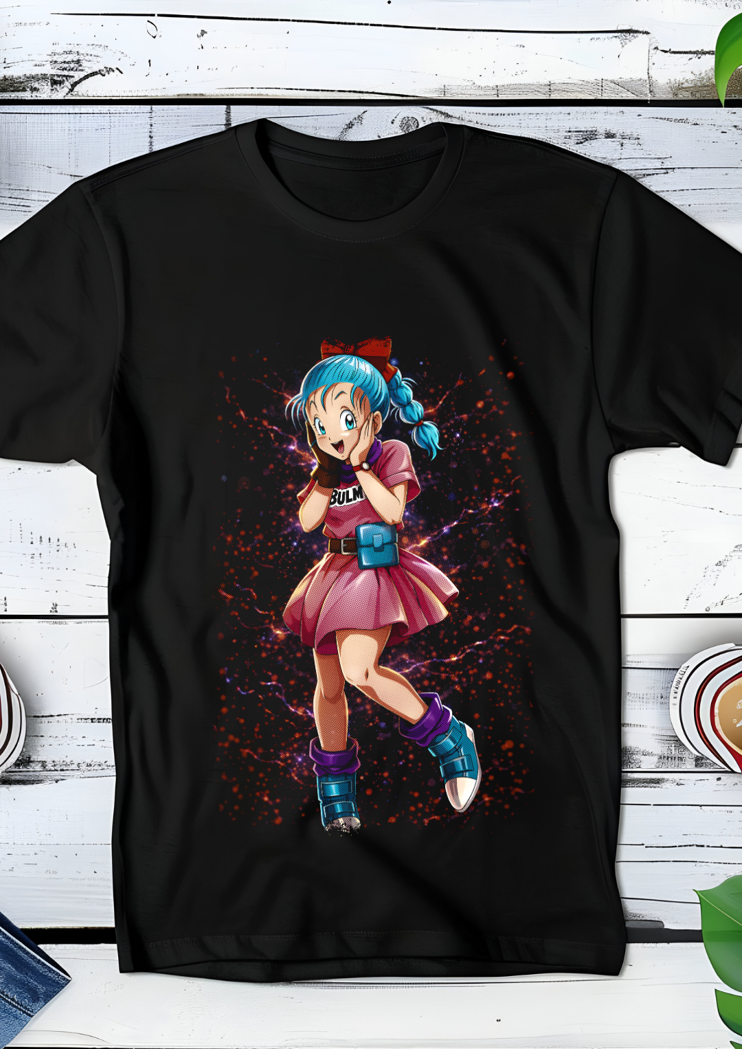 Zwart t-shirt met Halftone Dragon Ball print nummer 031