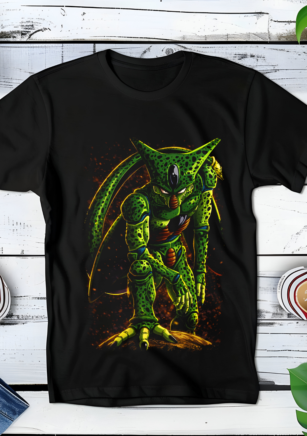 Zwart t-shirt met Halftone Dragon Ball print nummer 032
