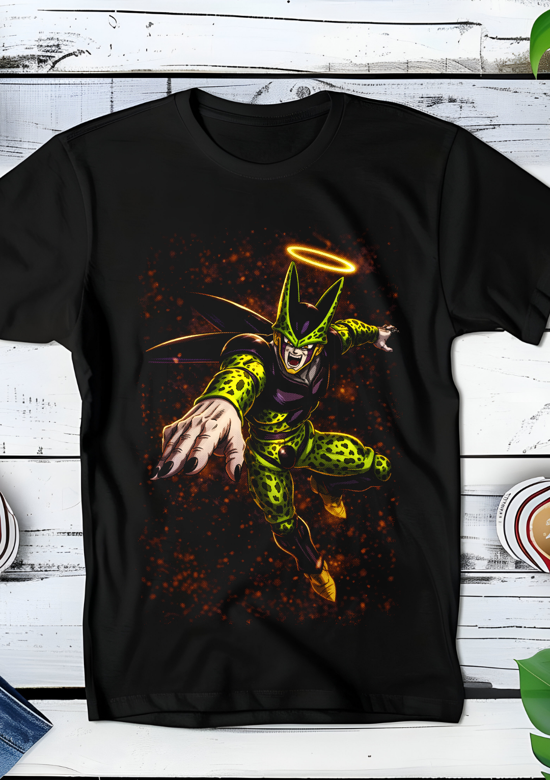 Zwart t-shirt met Halftone Dragon Ball print nummer 033