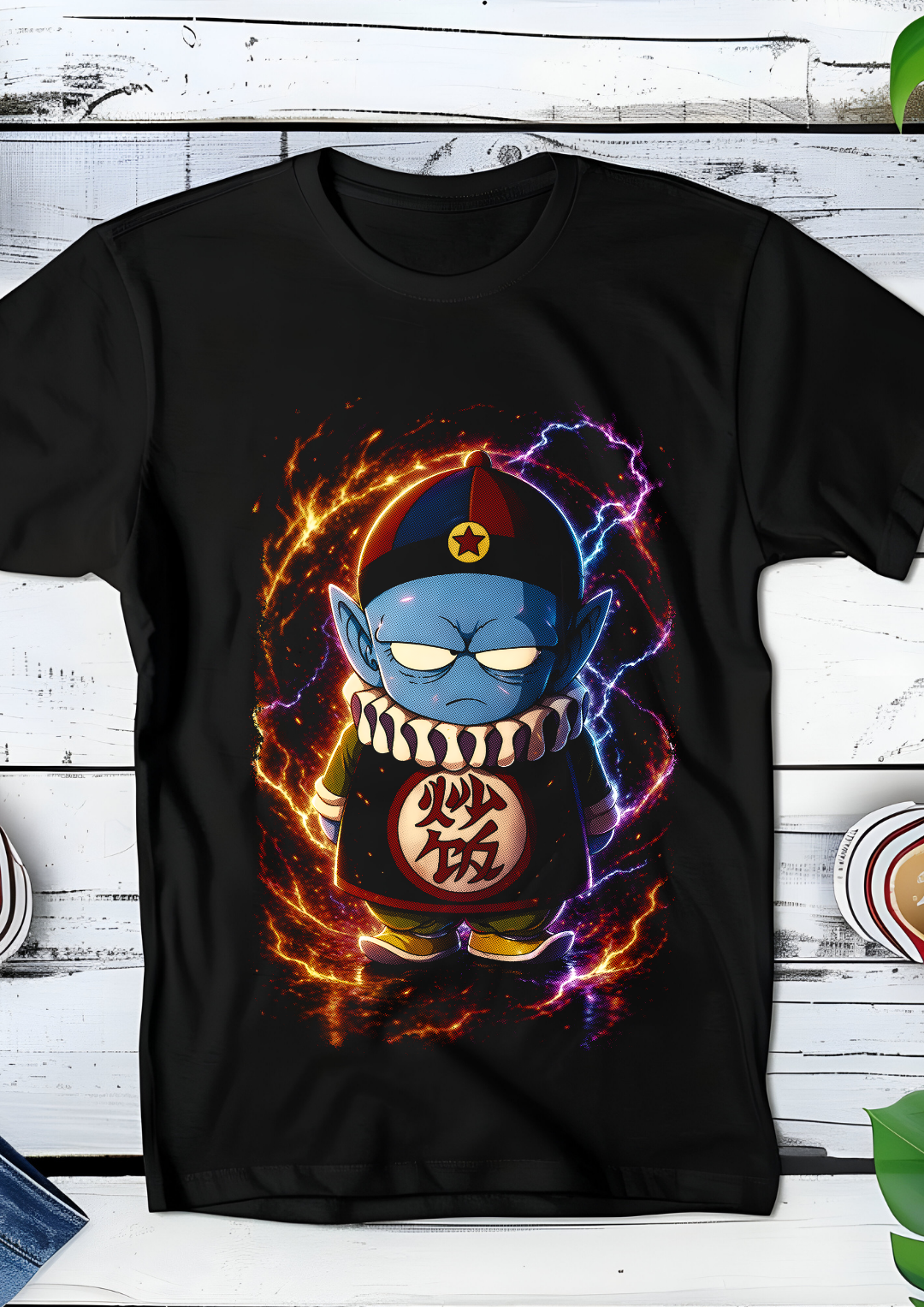 Zwart t-shirt met Halftone Dragon Ball print nummer 035