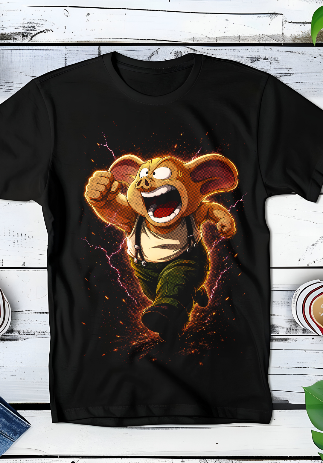 Zwart t-shirt met Halftone Dragon Ball print nummer 038