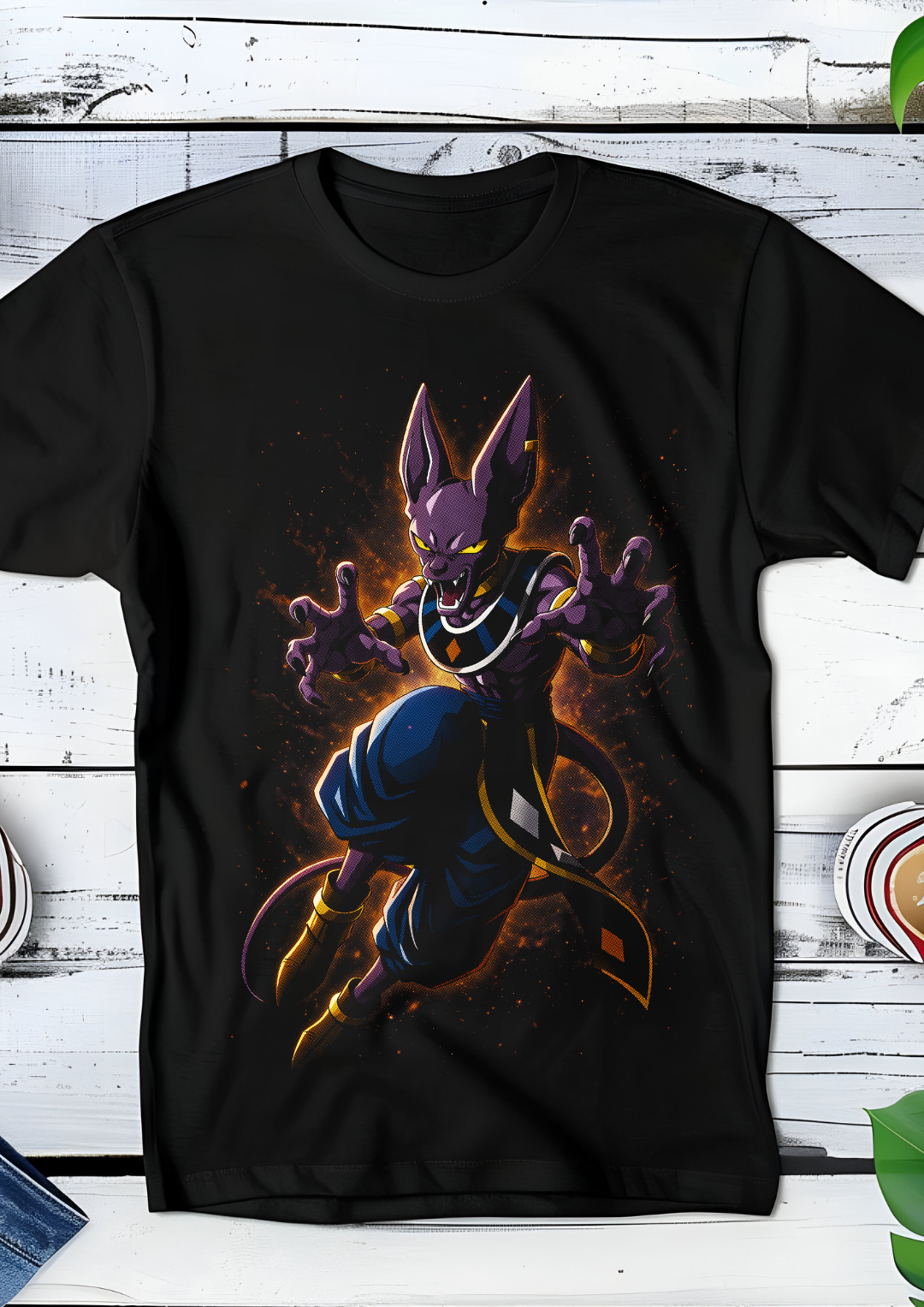 Zwart t-shirt met Halftone Dragon Ball print nummer 039