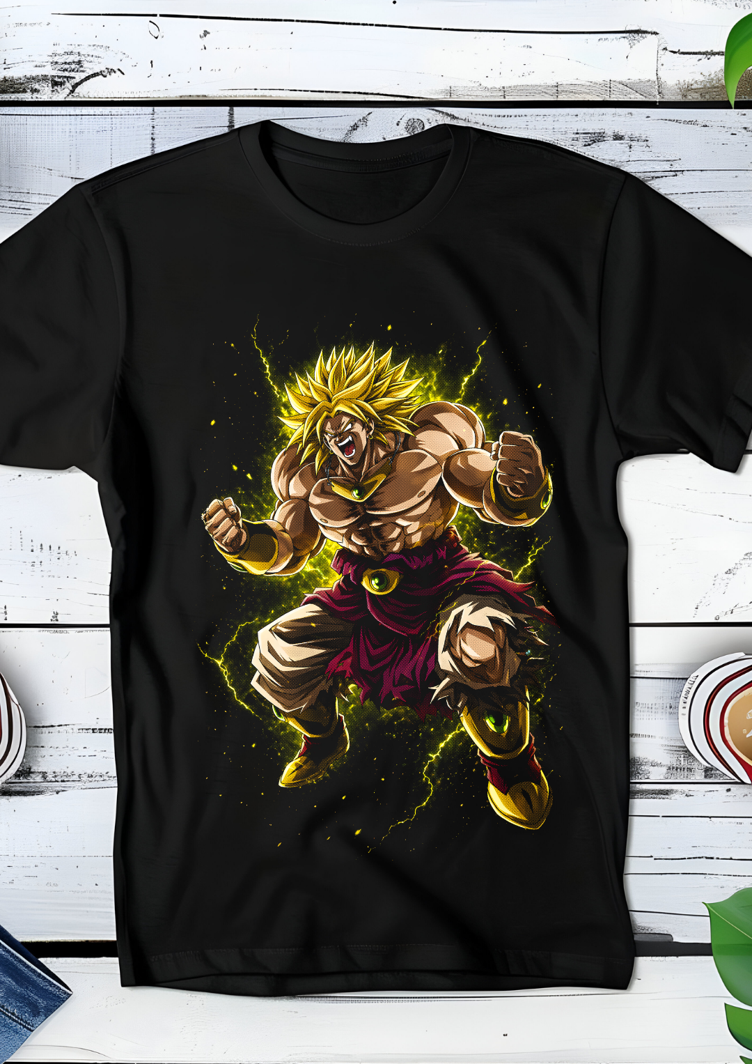 Zwart t-shirt met Halftone Dragon Ball print nummer 040
