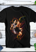 Zwart t-shirt met Halftone Dragon Ball print nummer 044