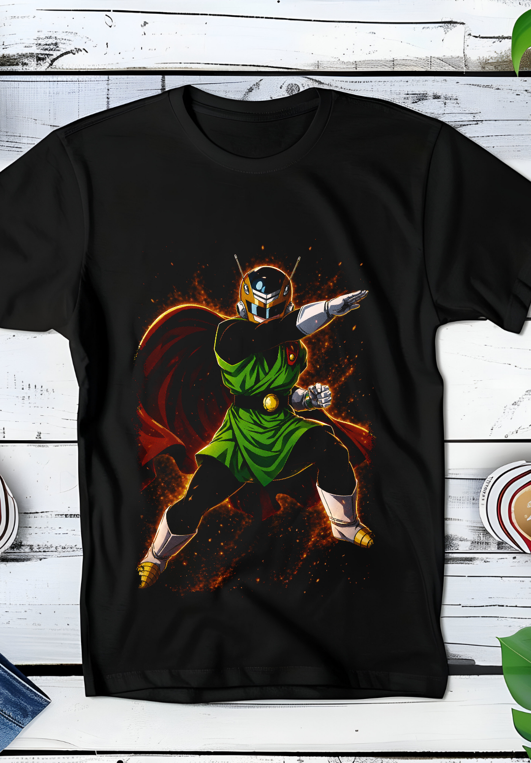 Zwart t-shirt met Halftone Dragon Ball print nummer 045