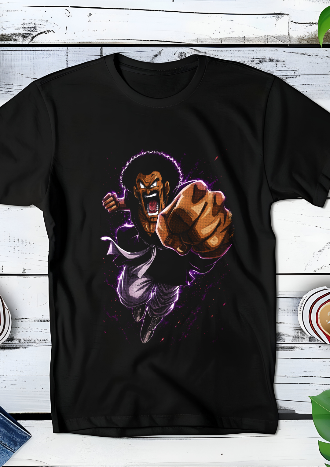 Zwart t-shirt met Halftone Dragon Ball print nummer 046
