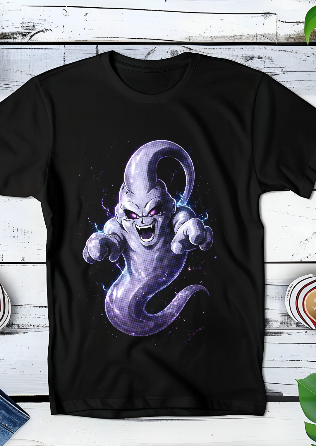Zwart t-shirt met Halftone Dragon Ball print nummer 049