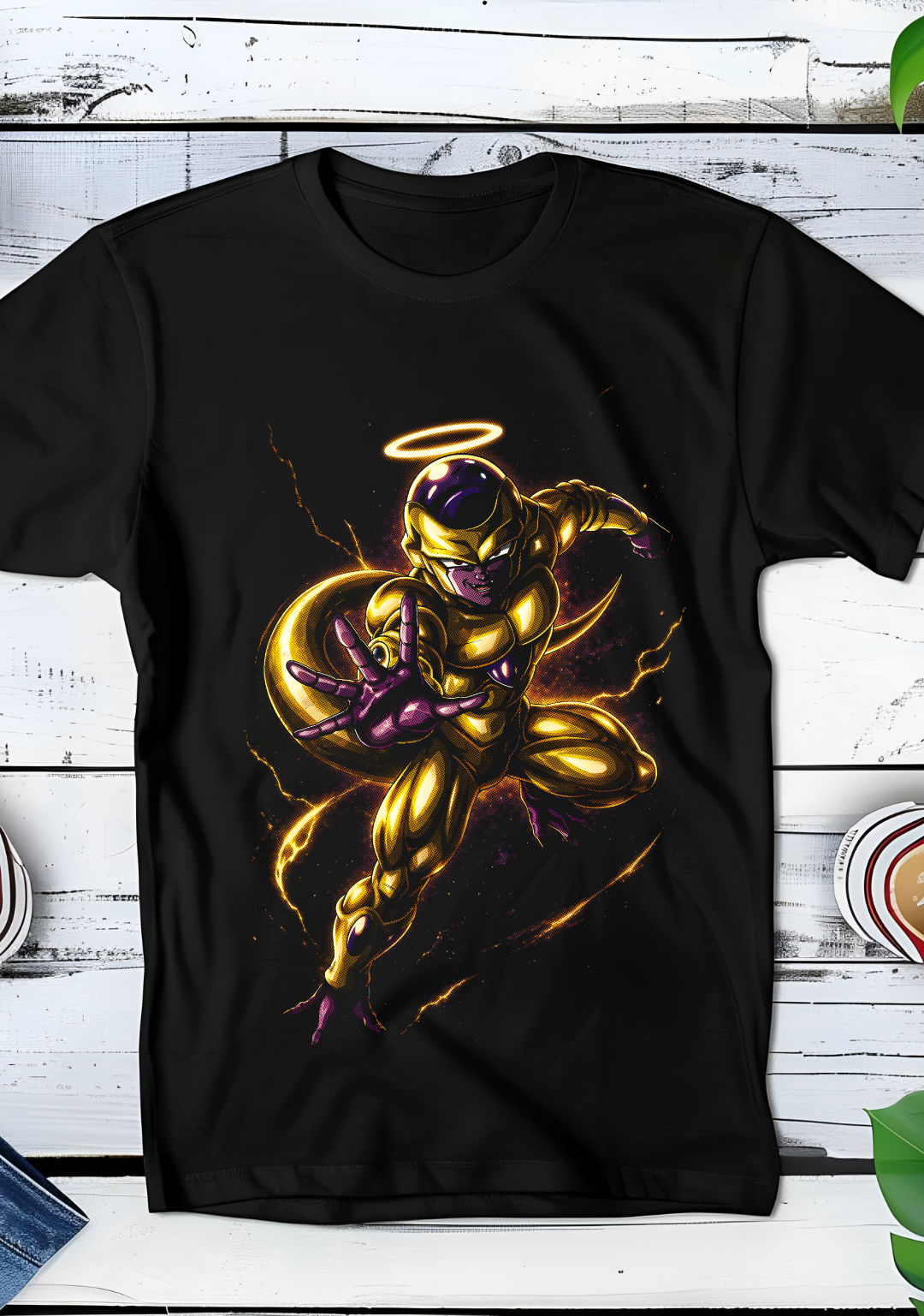 Zwart t-shirt met Halftone Dragon Ball print nummer 051