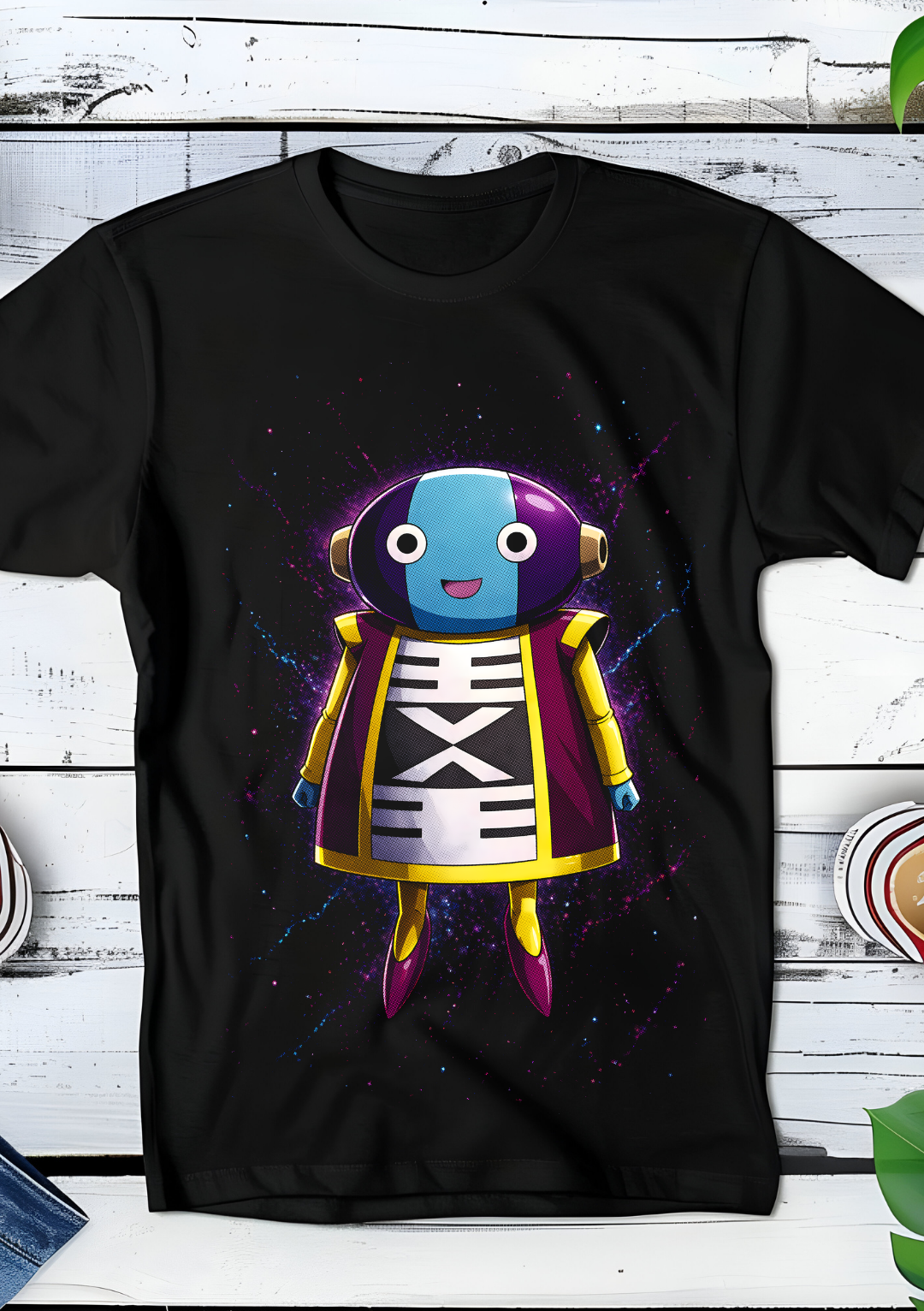 Zwart t-shirt met Halftone Dragon Ball print nummer 052