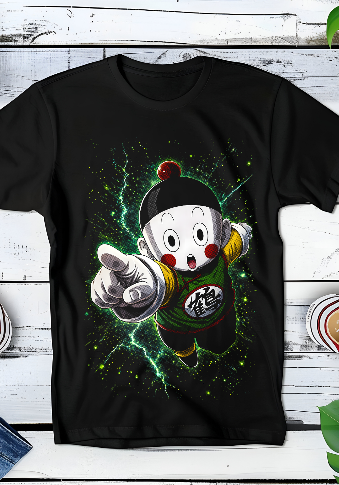Zwart t-shirt met Halftone Dragon Ball print nummer 056