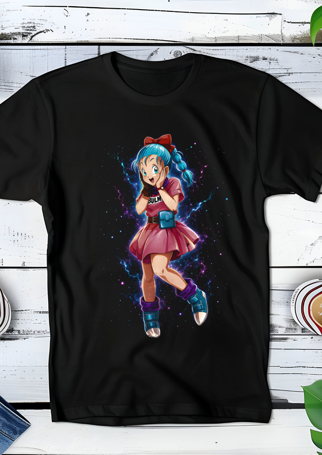 Zwart t-shirt met Halftone Dragon Ball print nummer 058