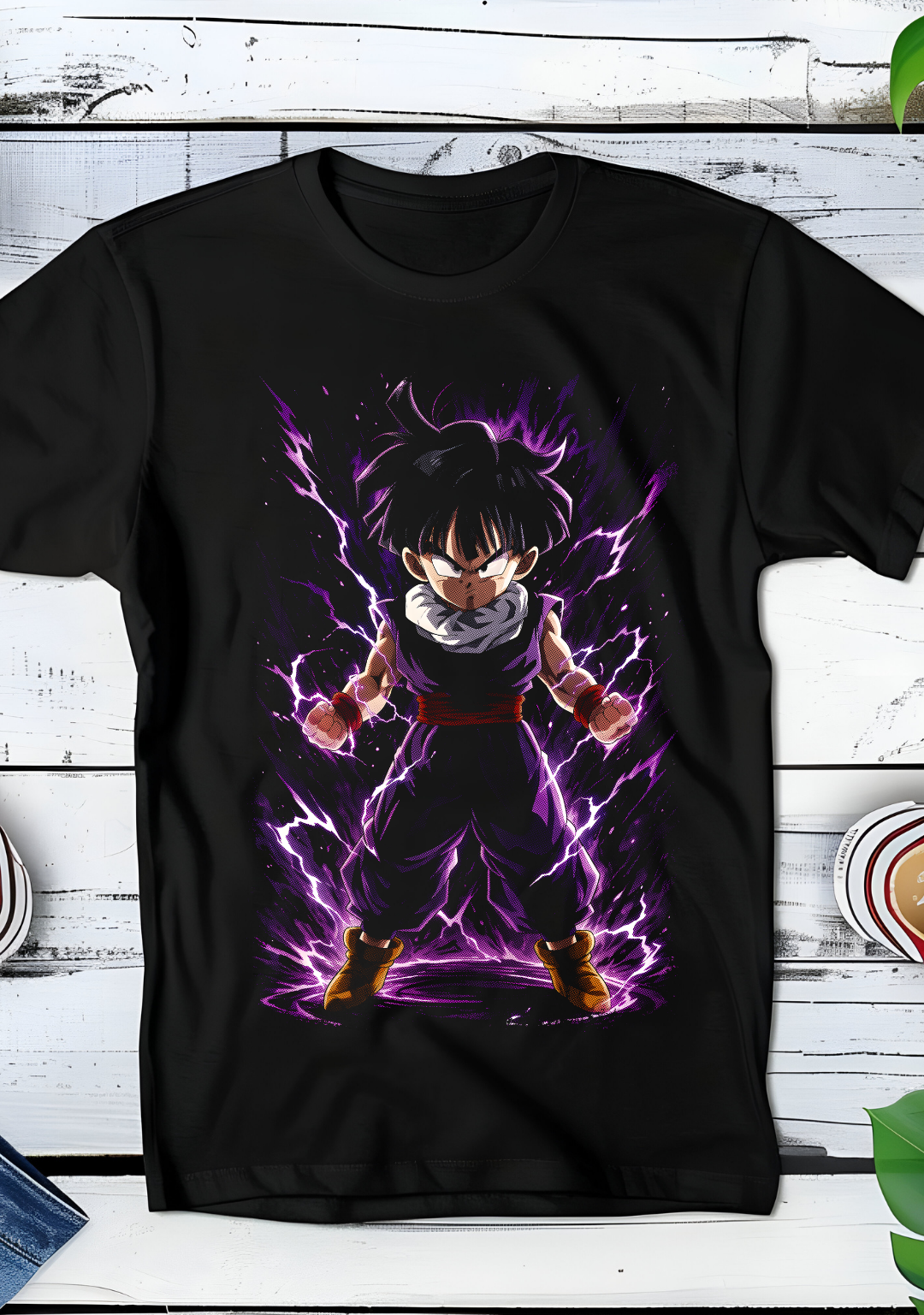 Zwart t-shirt met Halftone Dragon Ball print nummer 059