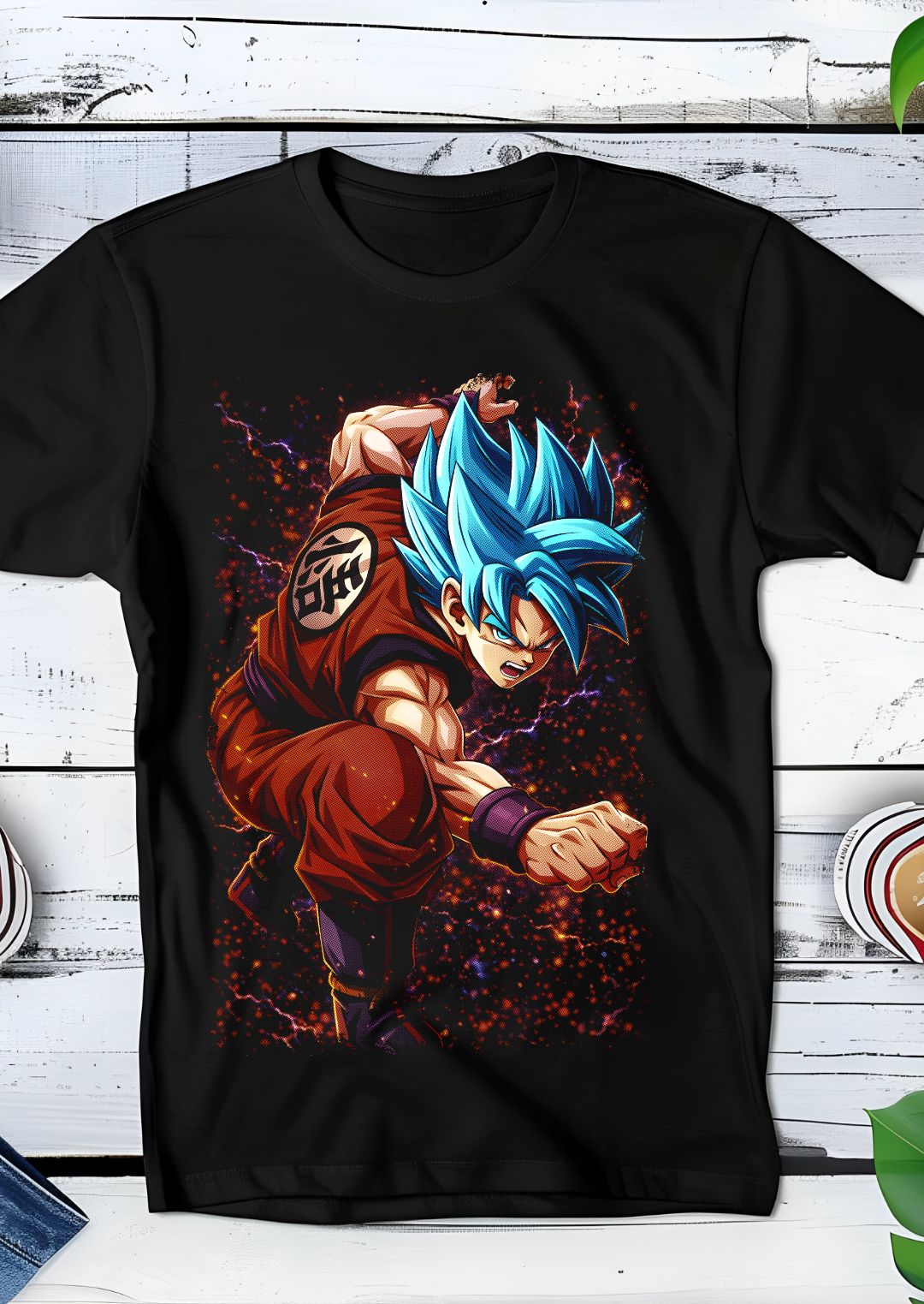 Zwart t-shirt met Halftone Dragon Ball print nummer 062