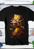 Zwart t-shirt met Halftone Dragon Ball print nummer 064
