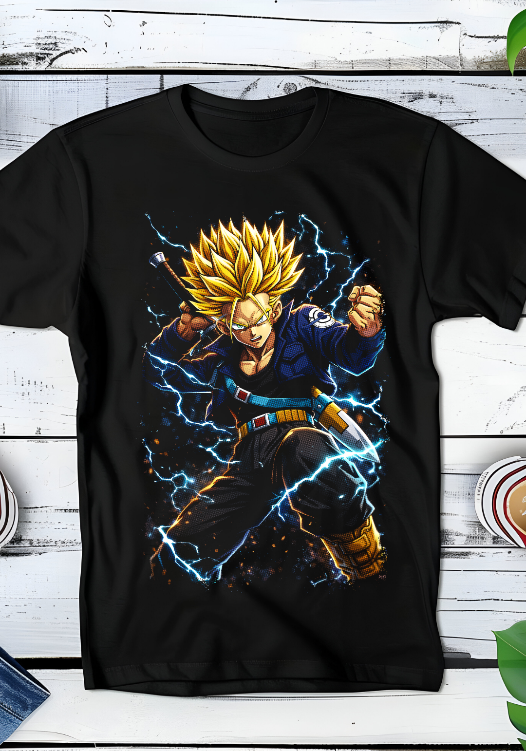 Zwart t-shirt met Halftone Dragon Ball print nummer 065