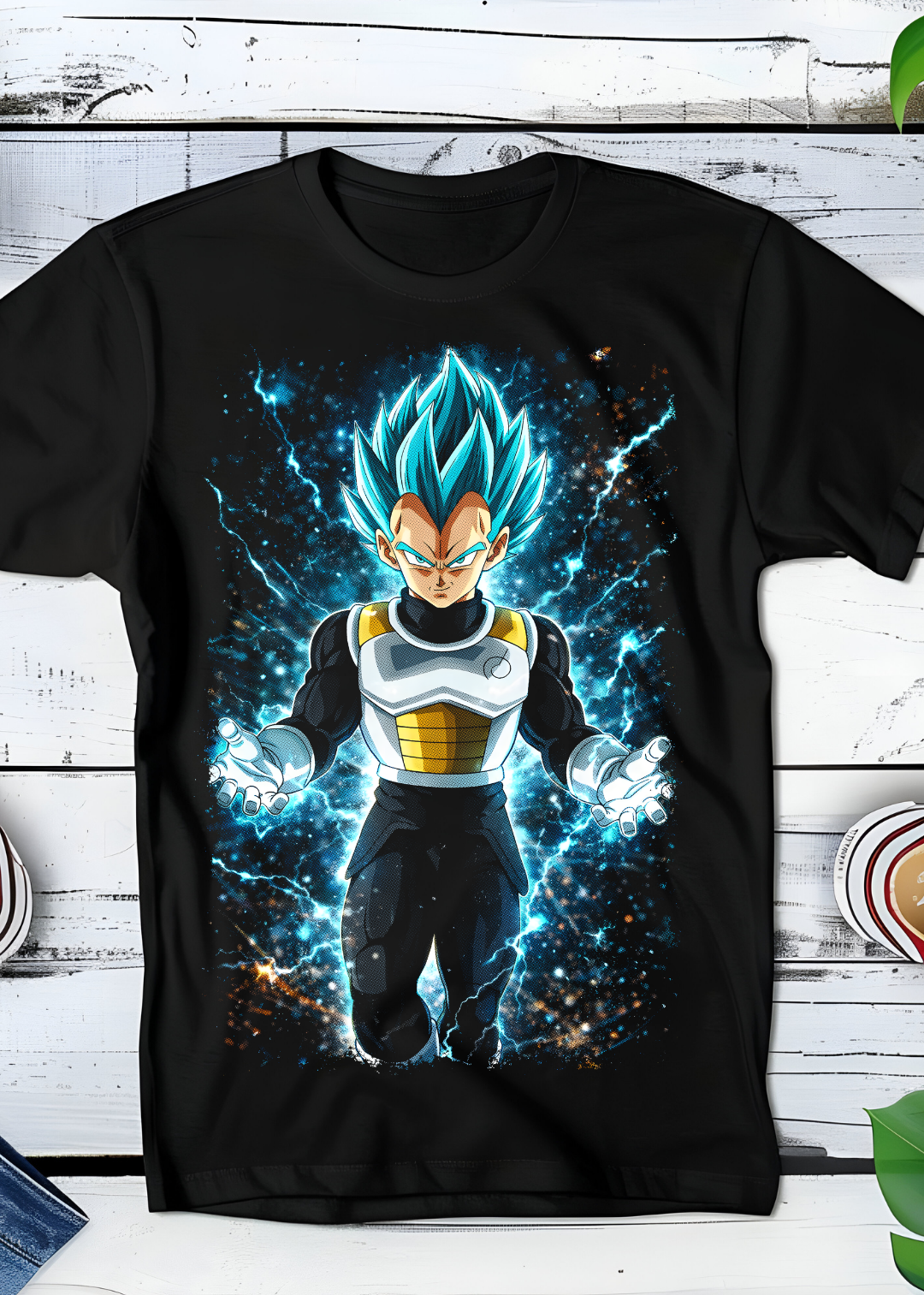 Zwart t-shirt met Halftone Dragon Ball print nummer 067