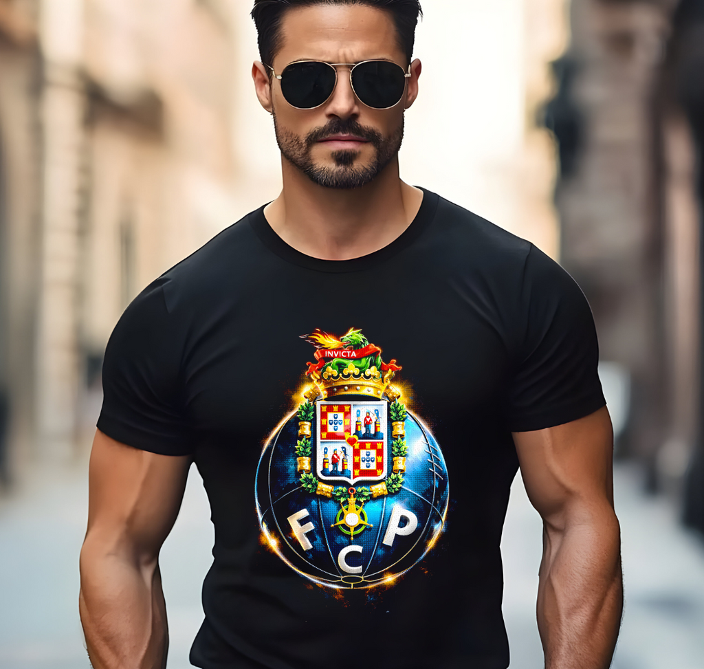 T-shirt noir à demi-teintes FC PORTO