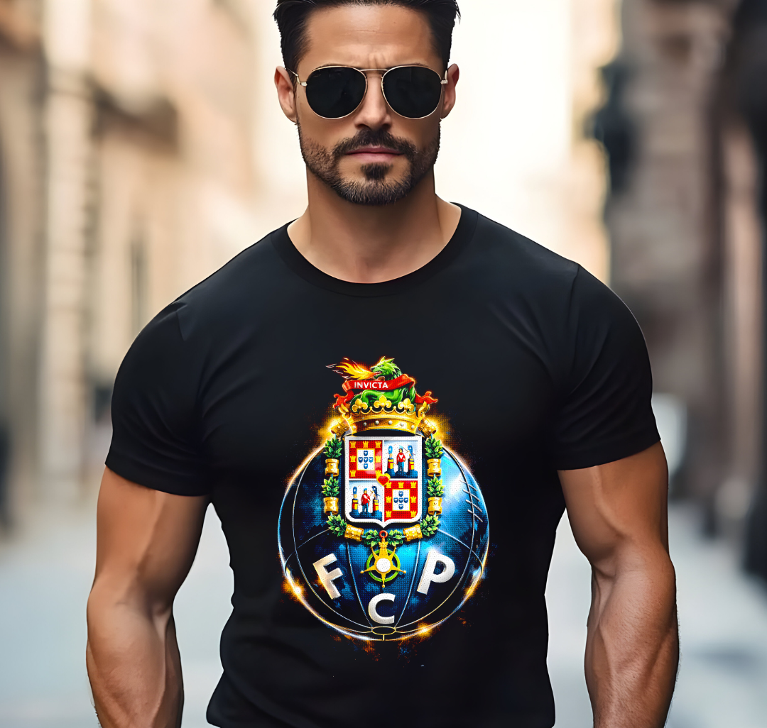 T-shirt noir à demi-teintes FC PORTO