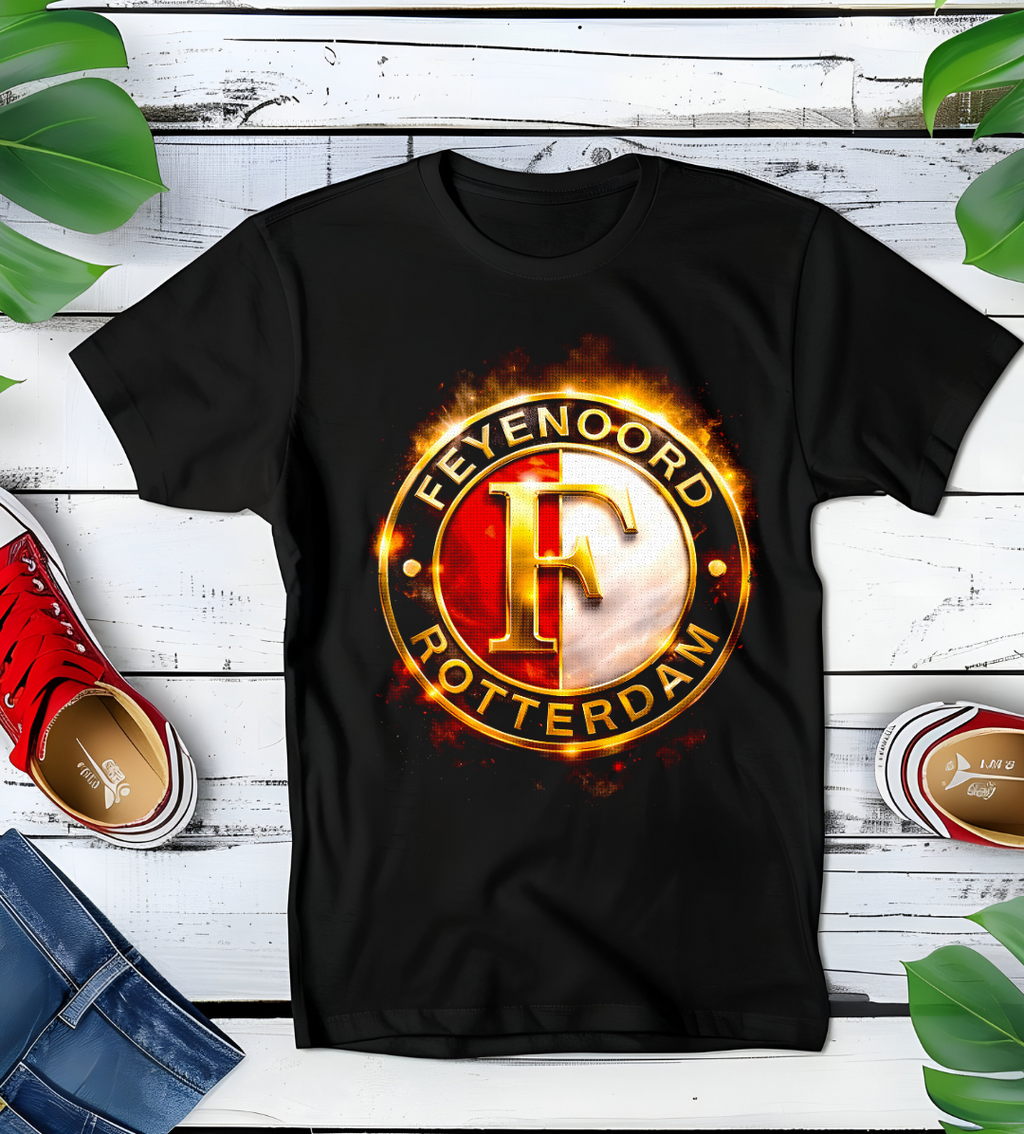 T-shirt noir à demi-teintes Feyenoord