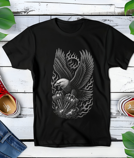 Zwart halftone Harley Davidson T-shirt HD060 - Myra Works