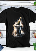 T-shirt noir à effet demi-teinte Old Money Champagne OM006
